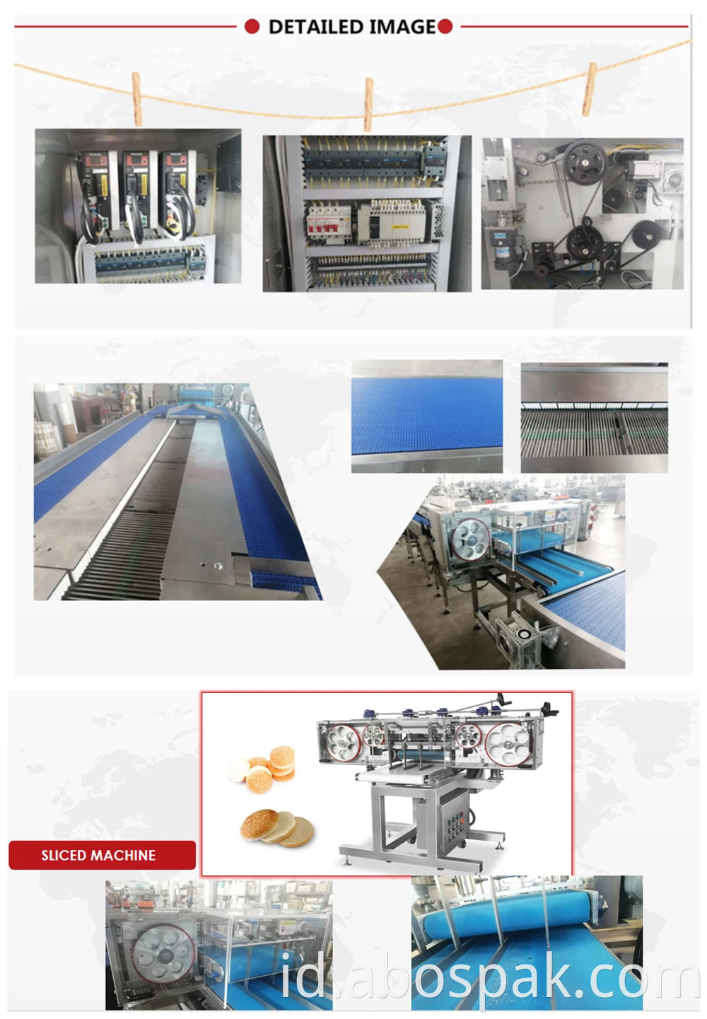 Bostar Automatic Burger Buns/Rolls/Hotdog/Bread Horizontal Packing Packaging Machine dengan Slicer